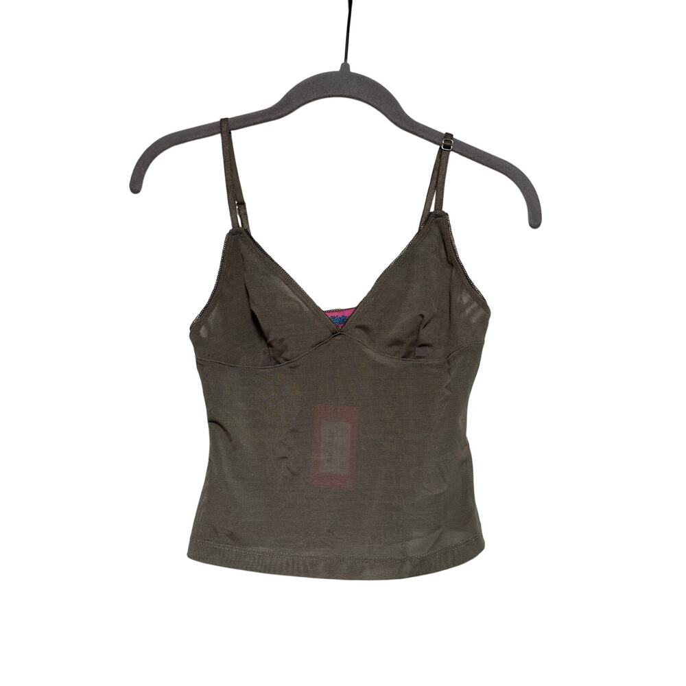 Edikted Green Sheer Mesh Camisole Tank Top XS - Picture 2 of 7